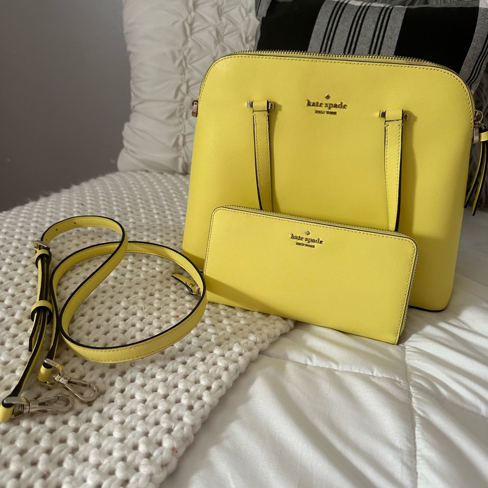 Kate Spade Yellow Handbag & Wallet